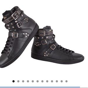 Saint Laurent YSL Studded Hi Top Sneakers